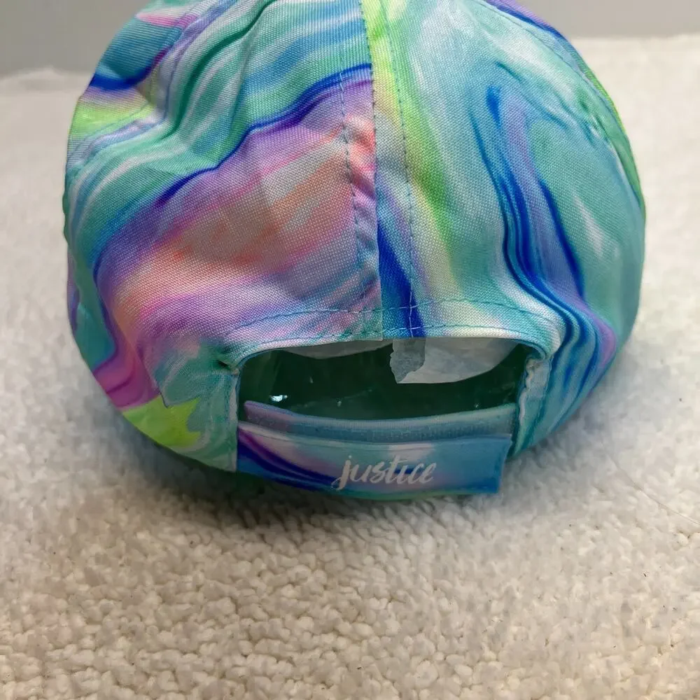 Justice Cap Save All The Mermaids Tie Dye Pastel Iridescent Hat